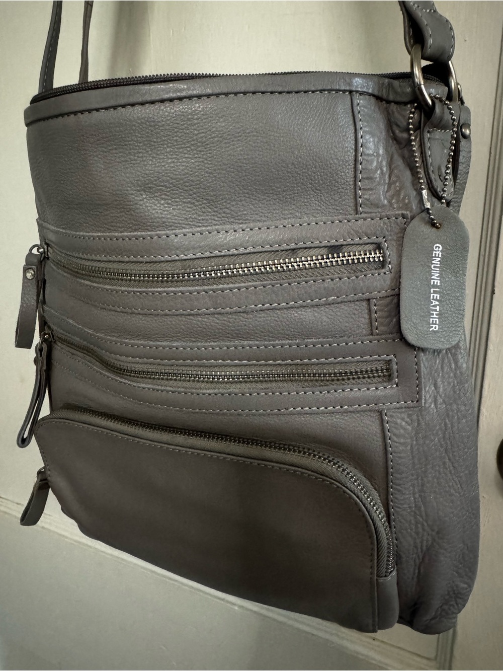 Leather messenger bag/ crossbody
